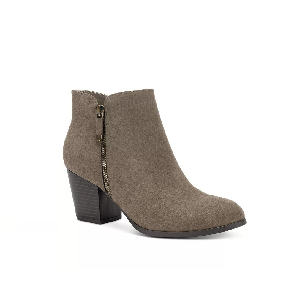 Style & Co. Womens 9 M Grey Masrinaa Block Heel Ankle Booties DISPLAY OU4